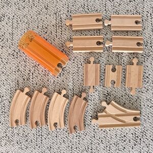 Wooden Train Track Railway Mix Lot Compatible w Thomas & Friends, Brio, IKEA